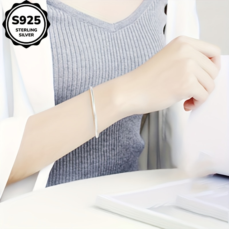 925 Sterling Silvery Snake Bone Bracelet, Unique Design