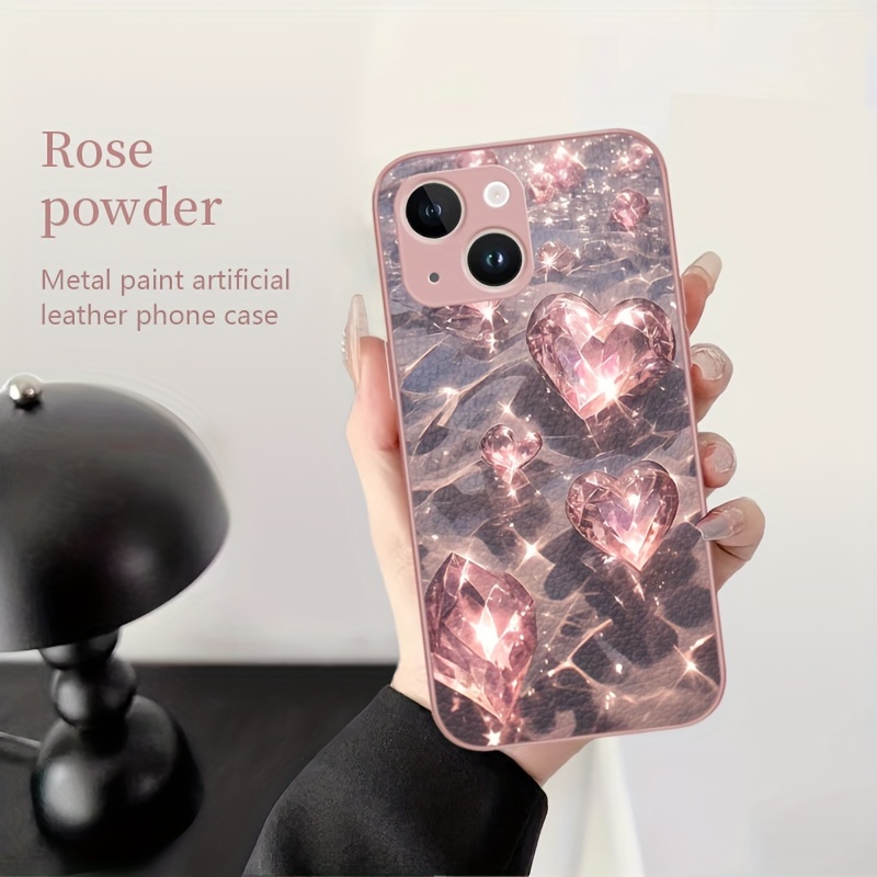 

Creative Diamond Pattern Metal Paint Leatherette Mobile Phone Case New Model Suitable For Iphone 15/14/13/12/26/x/xs/xr/xs/pro/max/plus