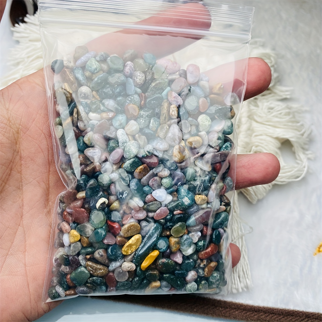 2oz5oz Jasper Agate Crushed Stone, Home Aquarium Decoration Crystal Gravel Garden Fish Tank Decoration