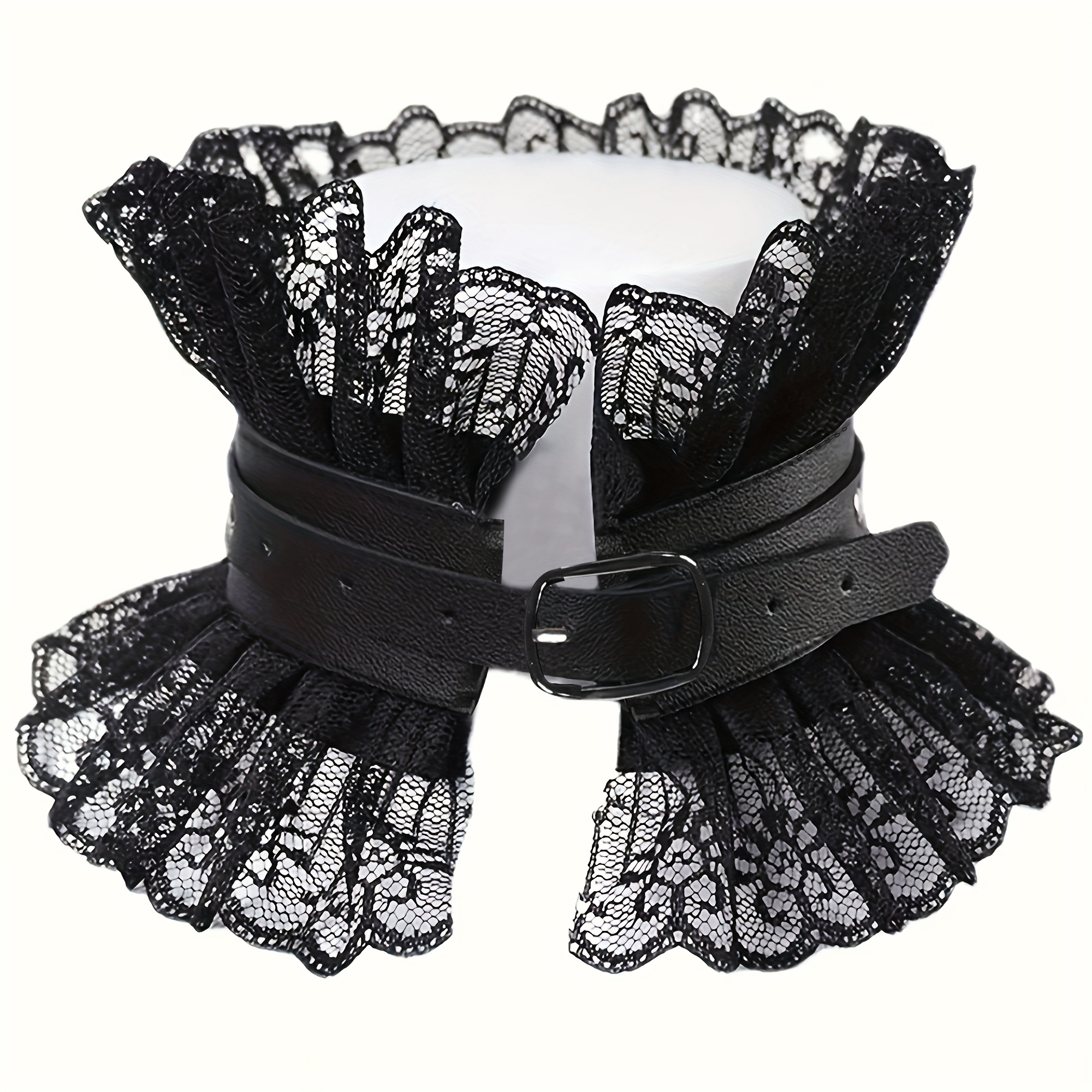 

1pc Collar, Gothic Black Leather Lace Neckpiece, Victorian Lolita Cosplay Accessory, Daily & Party , Mardi Gras Day, All , Cute Gift For Christmas & Valentine's Day