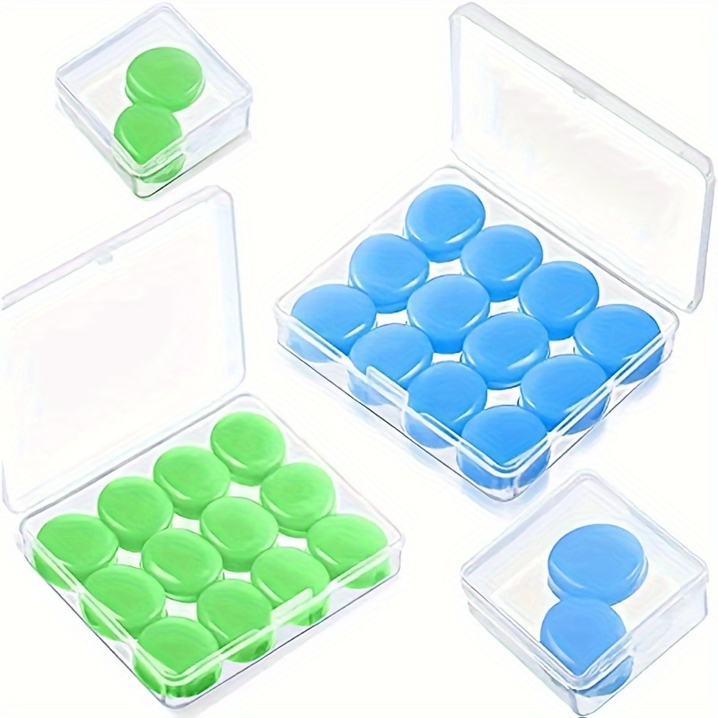 

12pcs Silicone Swimming Earplugs With Storage Box, Soft And Reusable Ear Tips