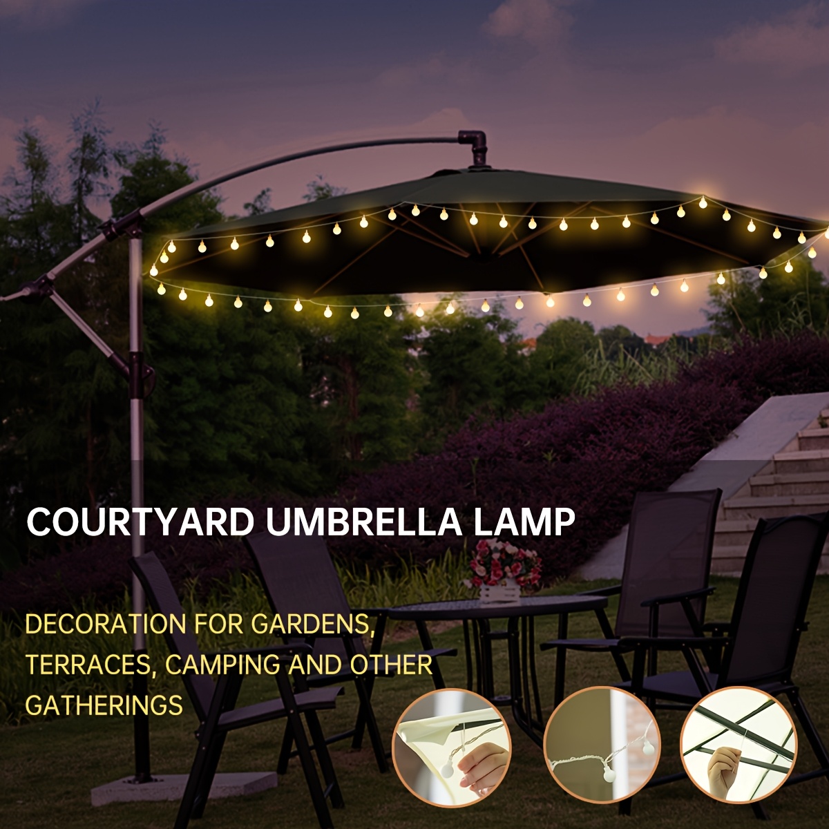 battery operated patio umbrella string lights 1pc battery operated umbrella string lights 56led 8
