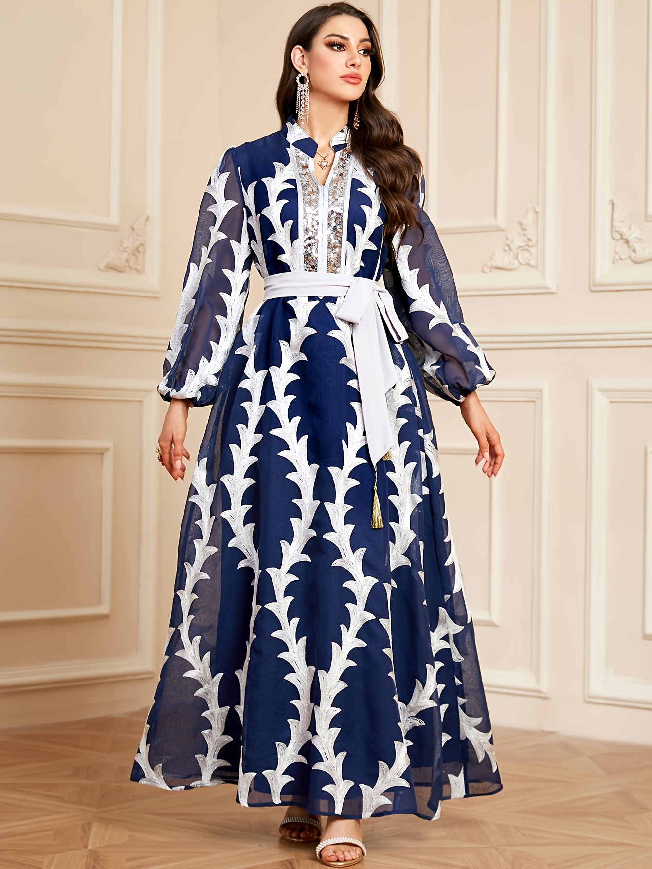 embroidered sequin maxi dress Goddiva Embroidered Sequin & Mesh Maxi Dress main image 0