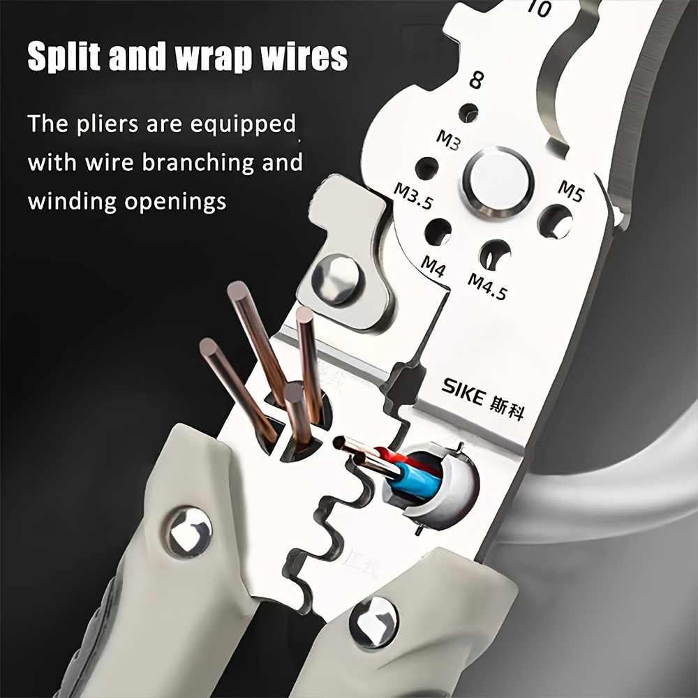 1pc wire stripper multifunctional wire winding and separation pliers squeegee leather crimping industrial wire cutting wire tube stripper for industrial construction household electrician details 0
