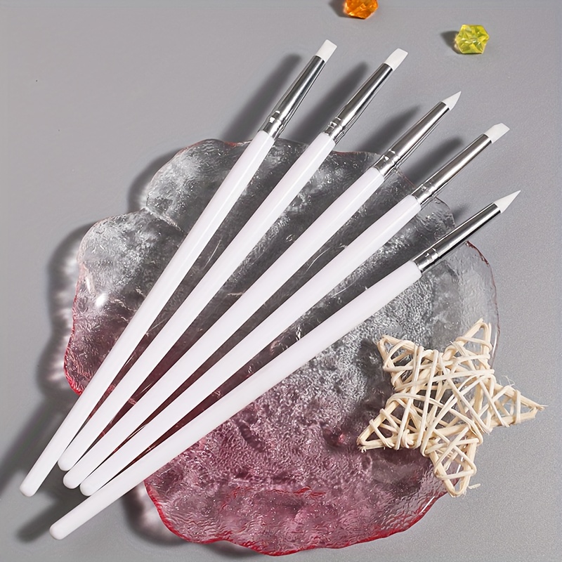 5pcs Nail Art Pen Set with Silicone Pressing Pen
