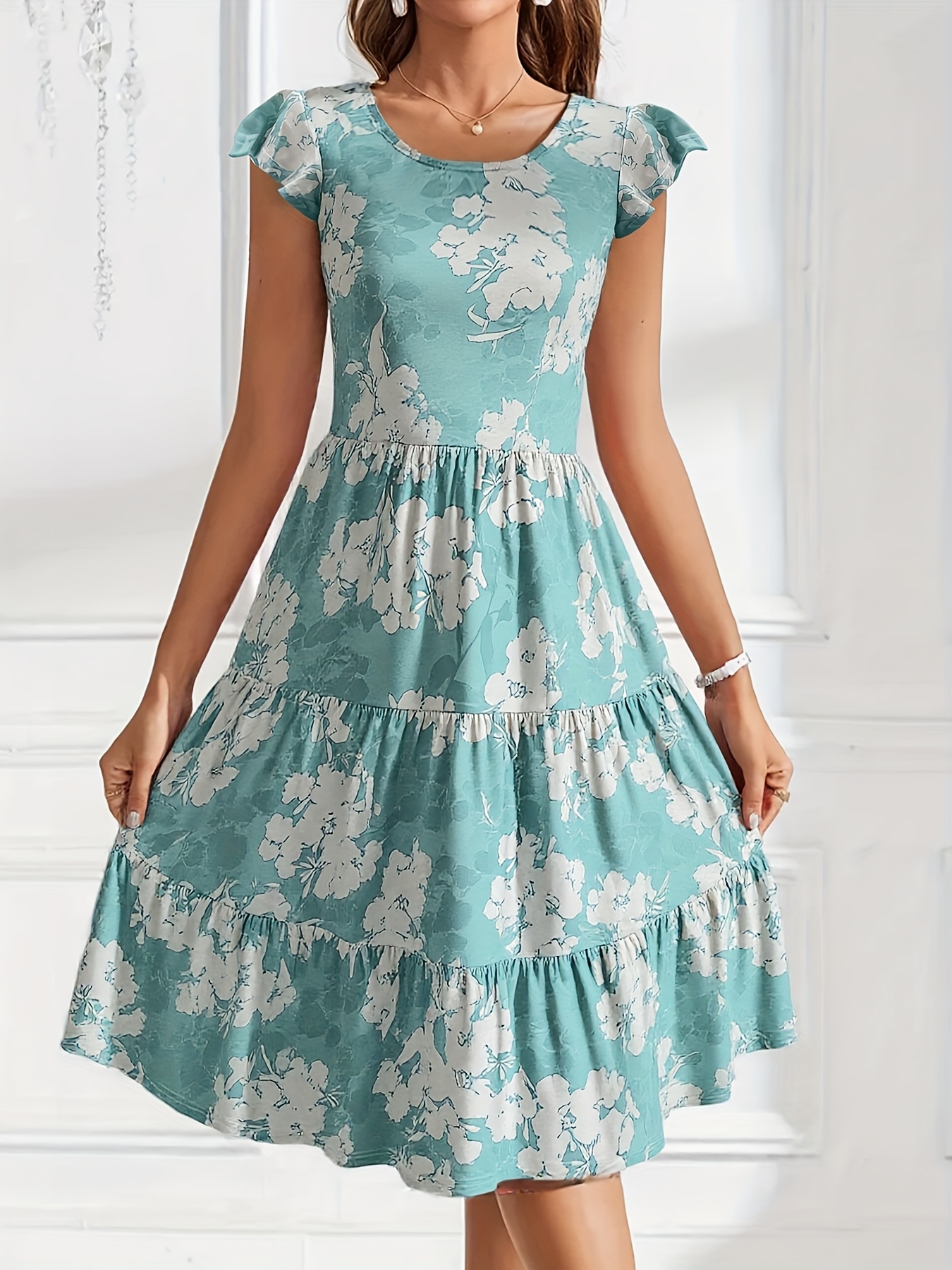 womens elegant sleeveless a line dress knee length flared - Temu Oman