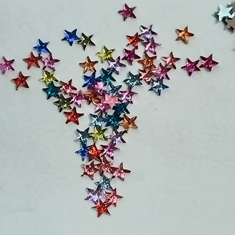 500pcs Acrylic Rhinestones, Five-pointed Star Colorful Nail Art Decorations