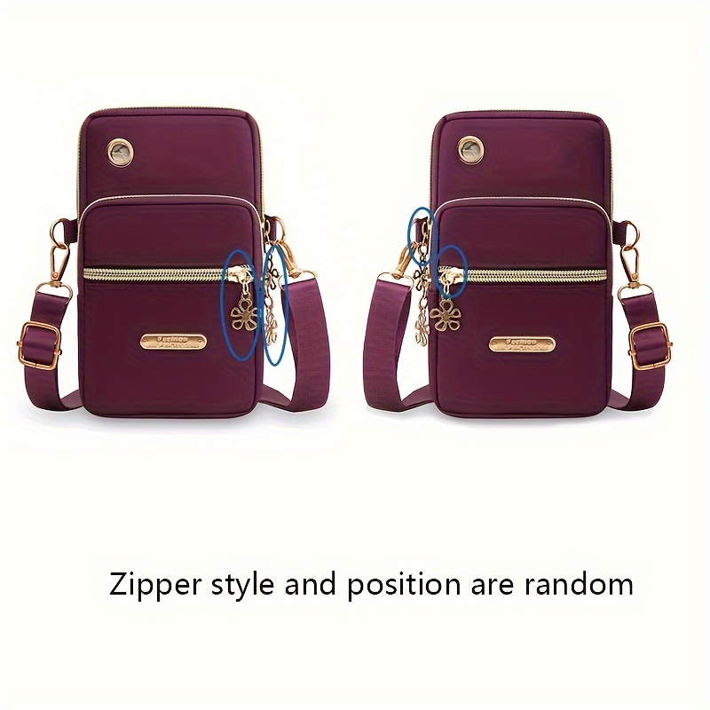 1pc, Women's Fashion Simple Crossbody Cell Phone Purse, Casual Multi-pocket Zipper Shoulder Pouch, Coin Purse, Sports & Fitness Compact Portable Sling Bag
