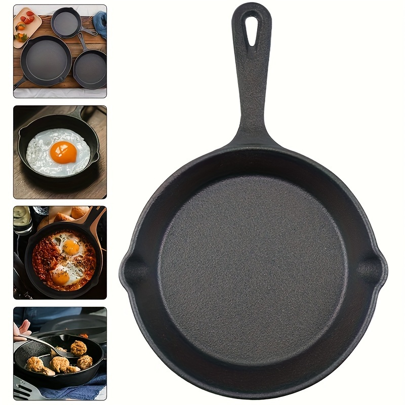 Saute Fry Pan Pre seasoned Cast Iron Skillet Nonstick Frying - Temu Canada