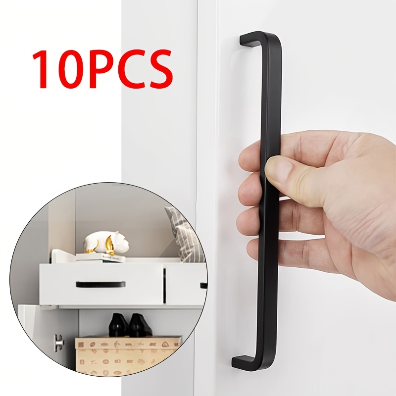 

10pcs Black 3 Sizes 96/128/160mm , 302 Black Pull Handle Multifunctionality, Door And Shoe Cabinet Pull Handle