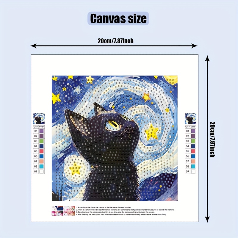 5d Diy Diamond Painting Kit, Drill , Cat Flowers Animal Theme, Mosaic Diamond Craft, Suitable For Home Wall Decor And Tabletop Ornaments, Ideal Gift - 7.87 Inches X 7.87 Inches - Frameless