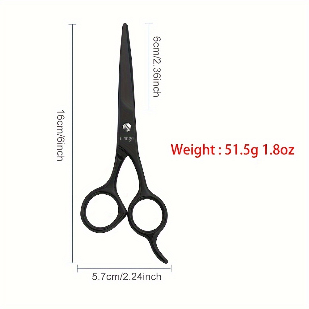 E-shop ., 6 Zoll Friseurschere Professionelle Barberschere, Edelstahl Schwarze Schere, Scharfes Messer, Komfortabler Griff, Geeignet für Zuhause, Salon
