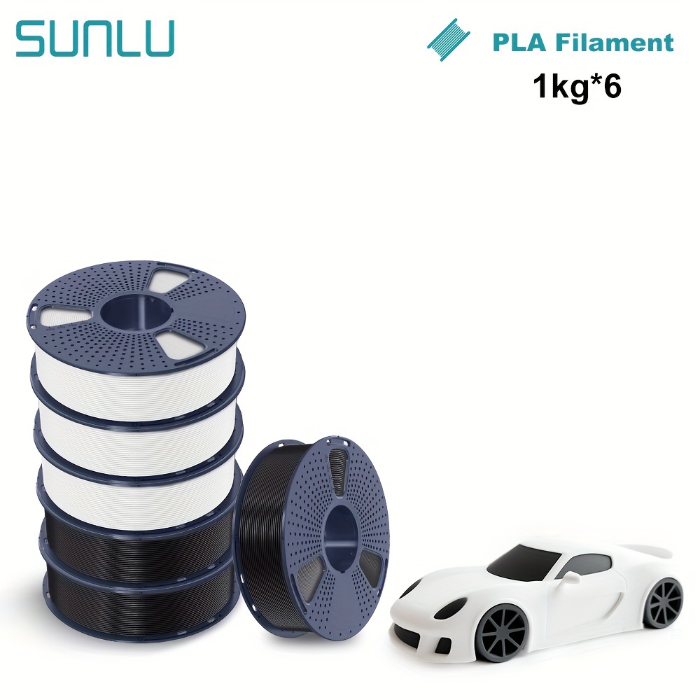 Image of 6kg Pla Filament 1.75mm For 3d Printer, Wound Pla 3d Printing Filament 1.75mm, Dimensional Accuracy +/- Mm, Fits Most Fdm 3d Printers, 6kg Total, 1kg Per Spool, Pack Of 6