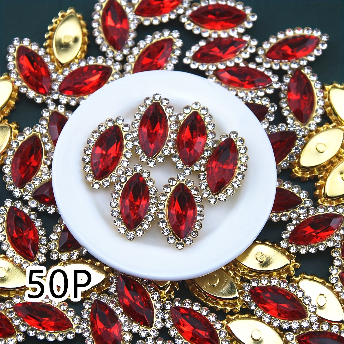 50pcs Ring Drill Decoration Hand Sewing Drill Clothing Hat Shoes Decoration Accessories