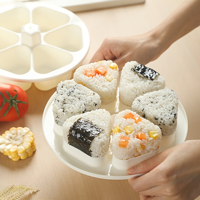 

6-in-1 Sushi & Vegetable Roll Mold - Easy Diy Rice Ball Shaker With Seaweed , Plastic Bento Box Accessory For Creative At Home