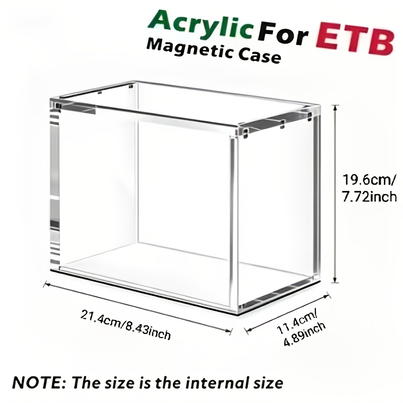 TEMU 6mm Thick Acrylic Stacked Display Box, Sizes, Compatible With Box (etb), Dust-proof Design, High-quality Rectangular Box With Secure Magnetic