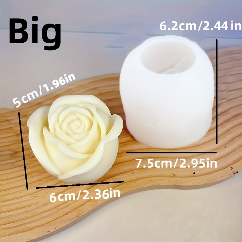1pc Rose Silicone Mold Diy Handmade Candle Mold Clay Resin Plaster Cake Mold For Valentine's Day, Mother's Day, Nurses Day, Birthday, Etc. Rose Decoration Supplies, Clay Silicone Mold