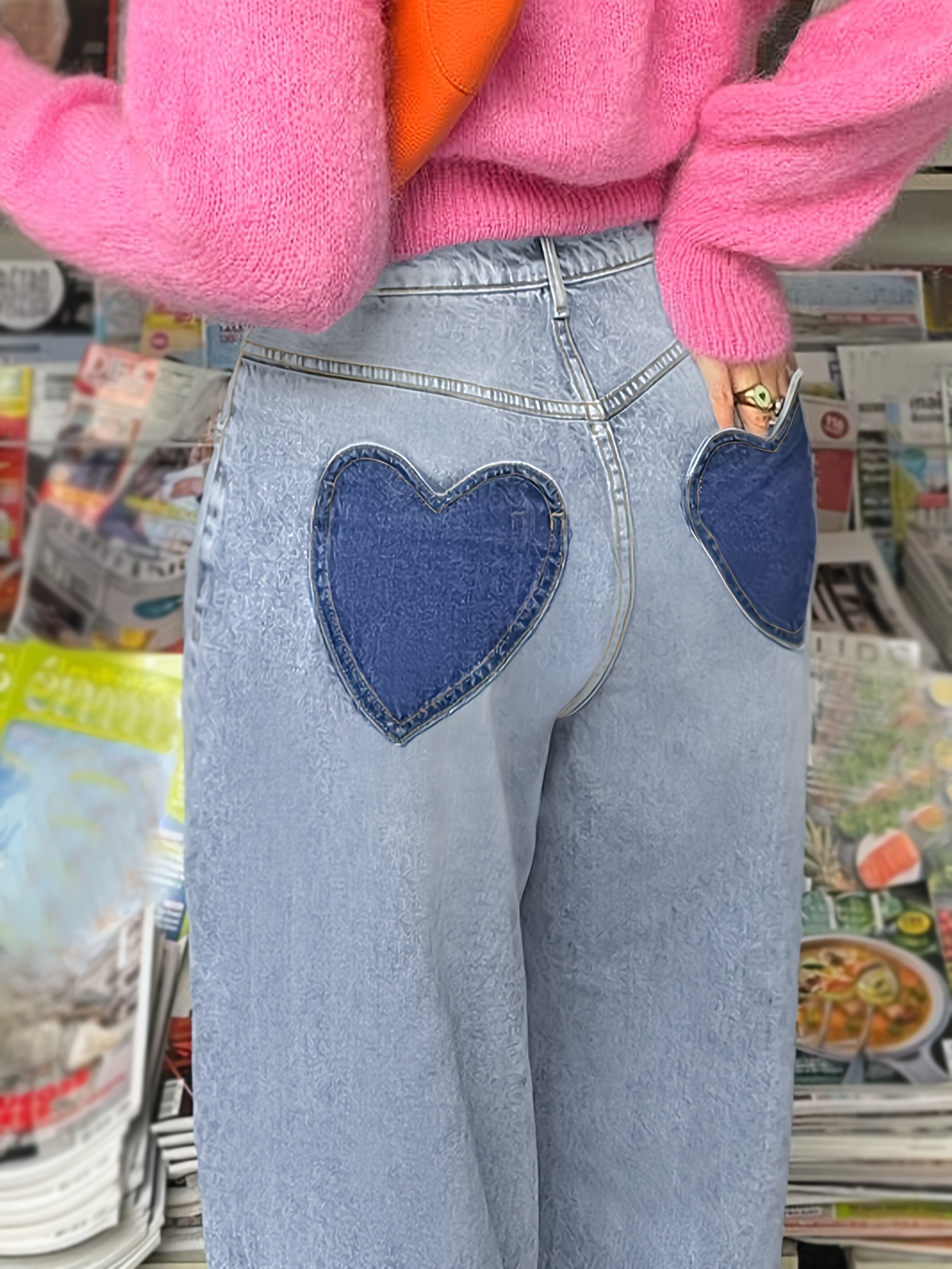 AEAE☆大人気♪Heart Embroidery Jeans (2color) EMBROIDERED HEART JEANS – CARAVANA