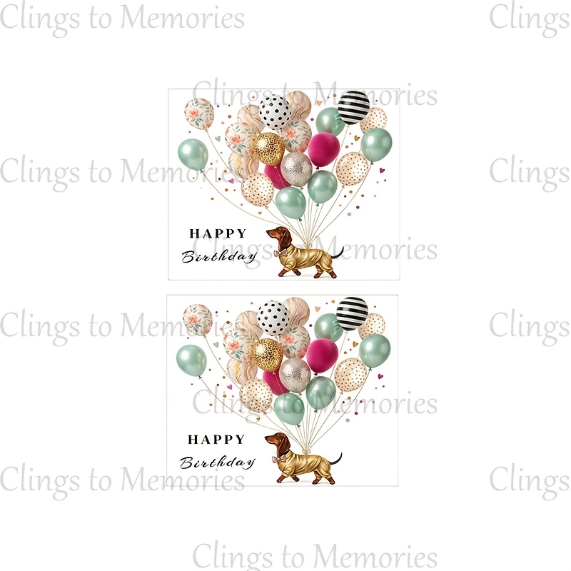 Image of 2pcs Birthday Sticker Set, Cute Dachshund , Adorable Animal Themed Party Decoration Self-adhesive Stickers, Suitable For Gift Wrapping Stickers And Party Favor Tags