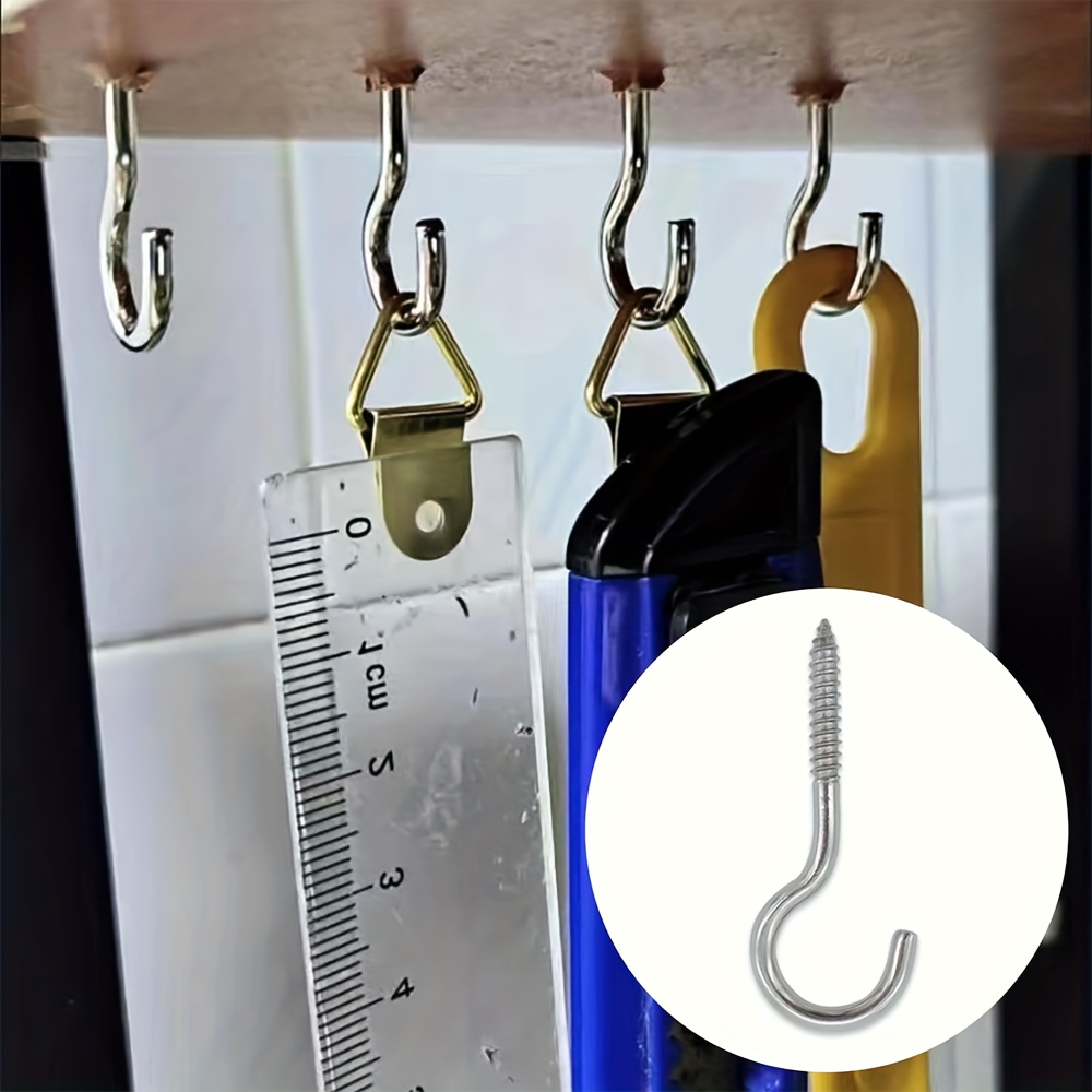 Juego de 115 piezas de ojales de acero pesado - Instalación de pernos, 5 tamaños, acabado galvanizado para madera, adecuado para marcos de fotos y decoraciones navideñas, kit de hardware industrial fácil de instalar