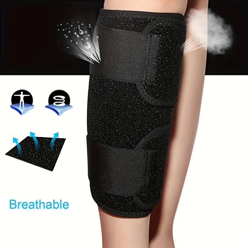 Image of Adjustable Calf Support Brace, Breathable Compression Leg Sleeve Wrap With Targeted Compression Zones, Lightweight Calf Brace Wrap Soft Fabric Calf Sleeves For Running, Sports