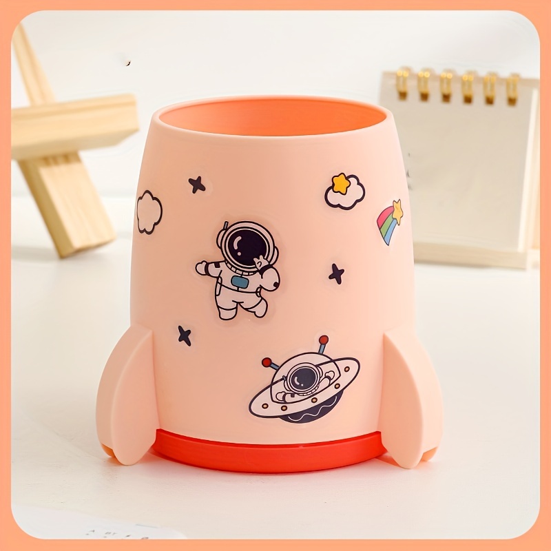 

1pc Multifunctional Small Rocket Style Pen Holder, Home Office School Desktop Pen Holder, Cute Large Capacity Pen Holder, Desk Fashion Pen Holder