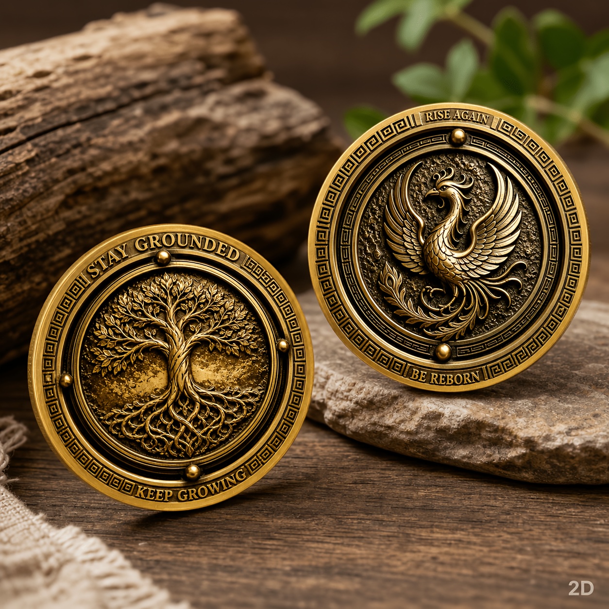 TEMU 2d Phoenix And Tree Of Life Commemorative Coin, Flame Phoenix Symbolizing , , And | Tree Of Life Meaning Stability, Growth, And Power | Self