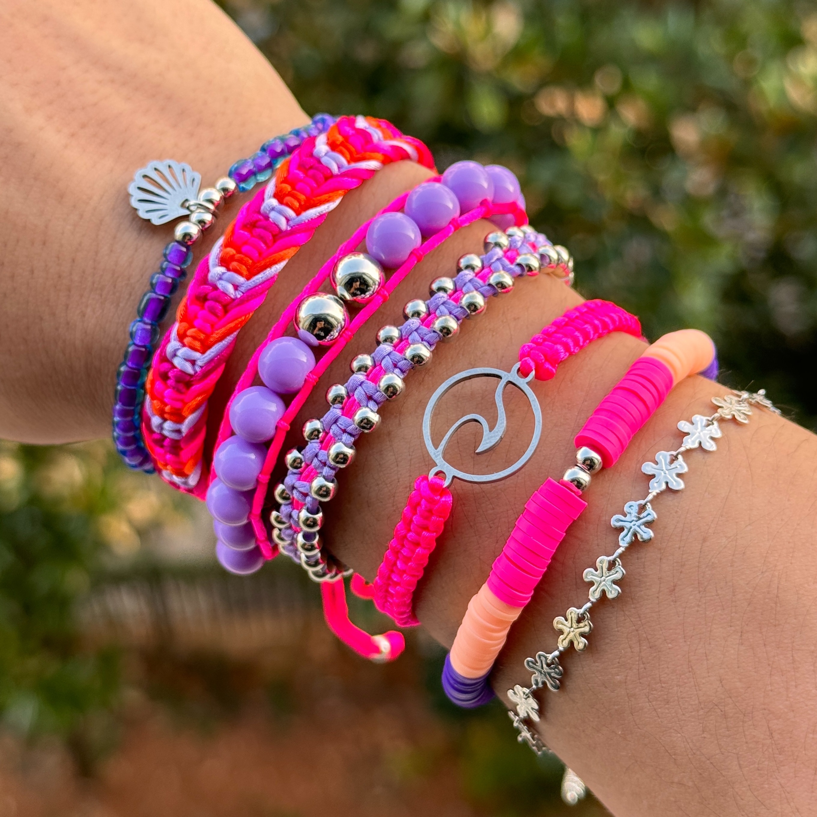 

7pcs Bohemian Handmade Women's Adjustable Woven Bracelet Set For Beach Vacation