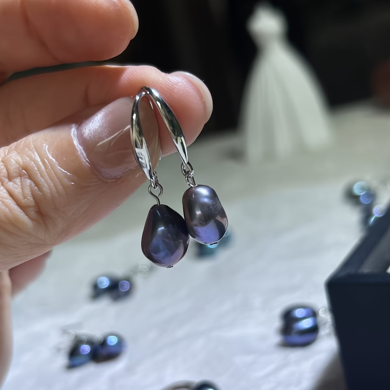 Image of Pair Of Elegant And Cute Freshwater Pearls Earrings With Irregular Stone Shape, Freshwater Pearls Grown , For Outfits, Perfect Gift, For Teenager