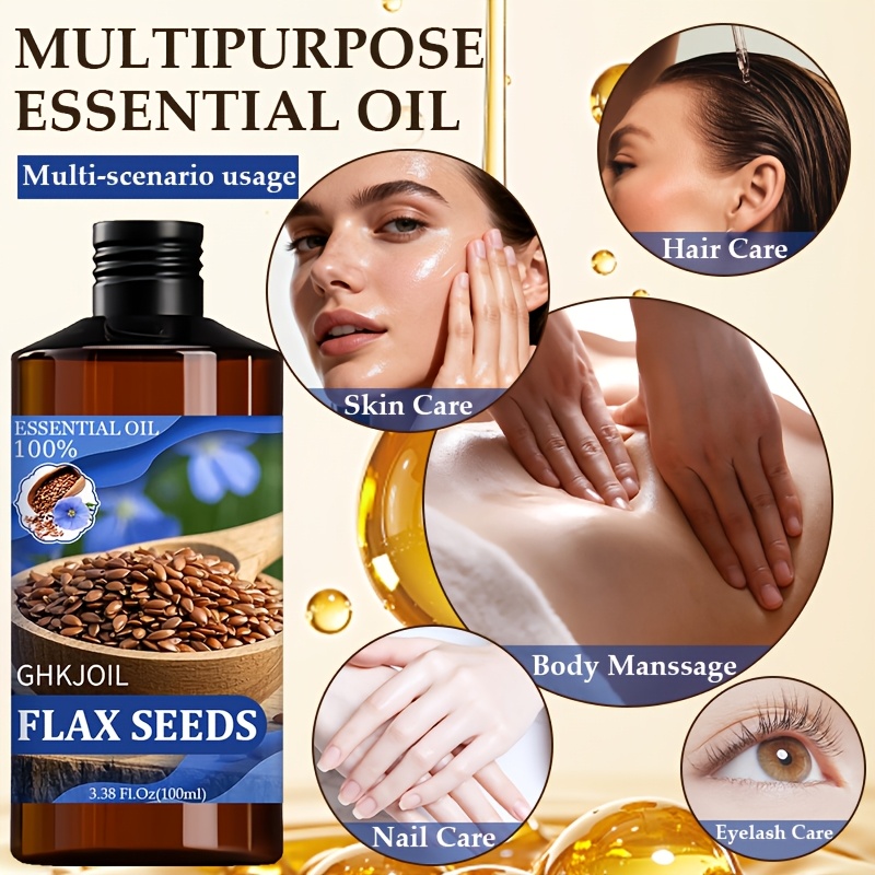 GHKJOIL Flaxseed Essential Oil for Moisturizing Skincare