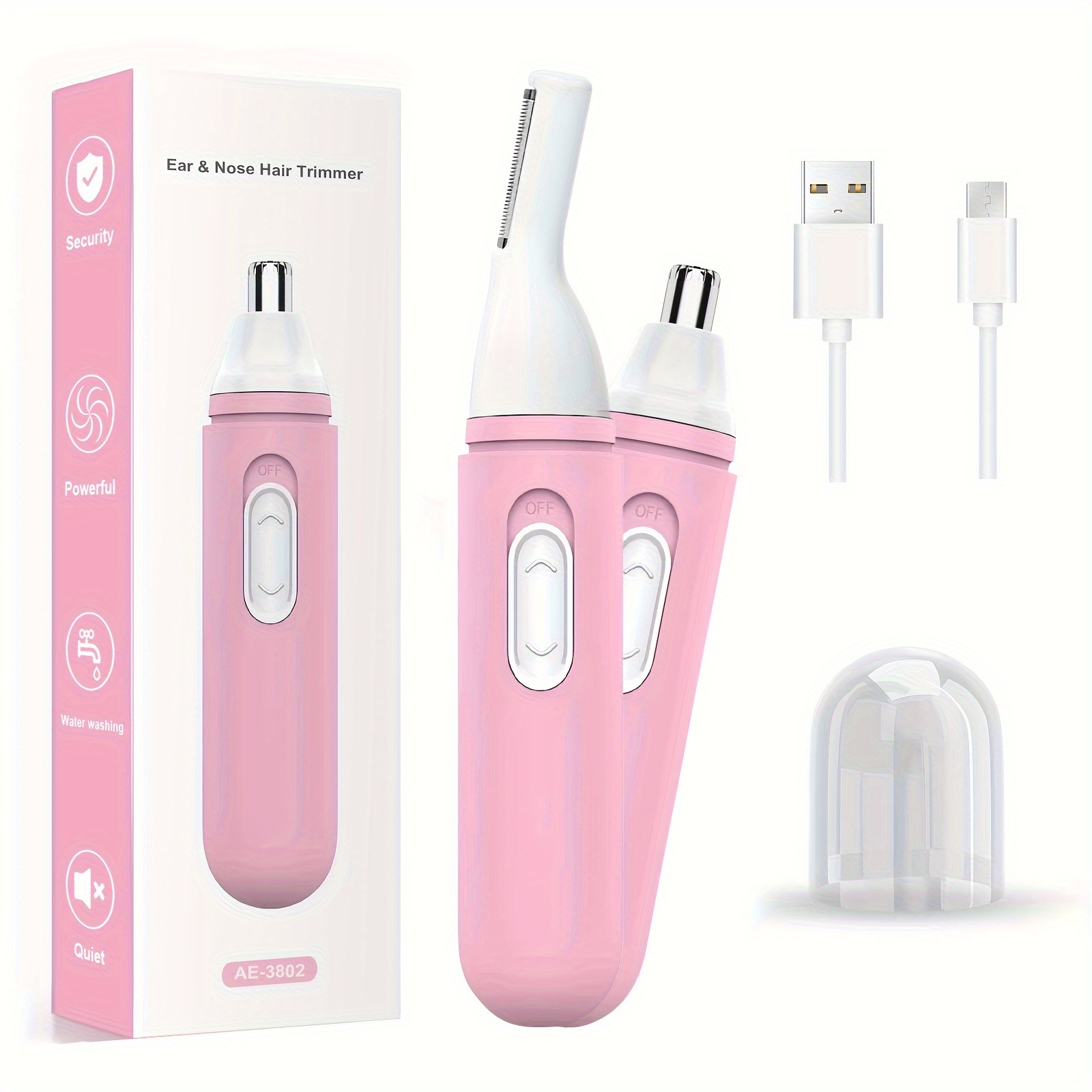 

2 In1 Rechargeable Ear And Nose Hair Trimmer For Women Painless Nose Trimmer Usb Electric Eyebrow Facial Hair Removal Nose Grooming Garget Easy Cleansing