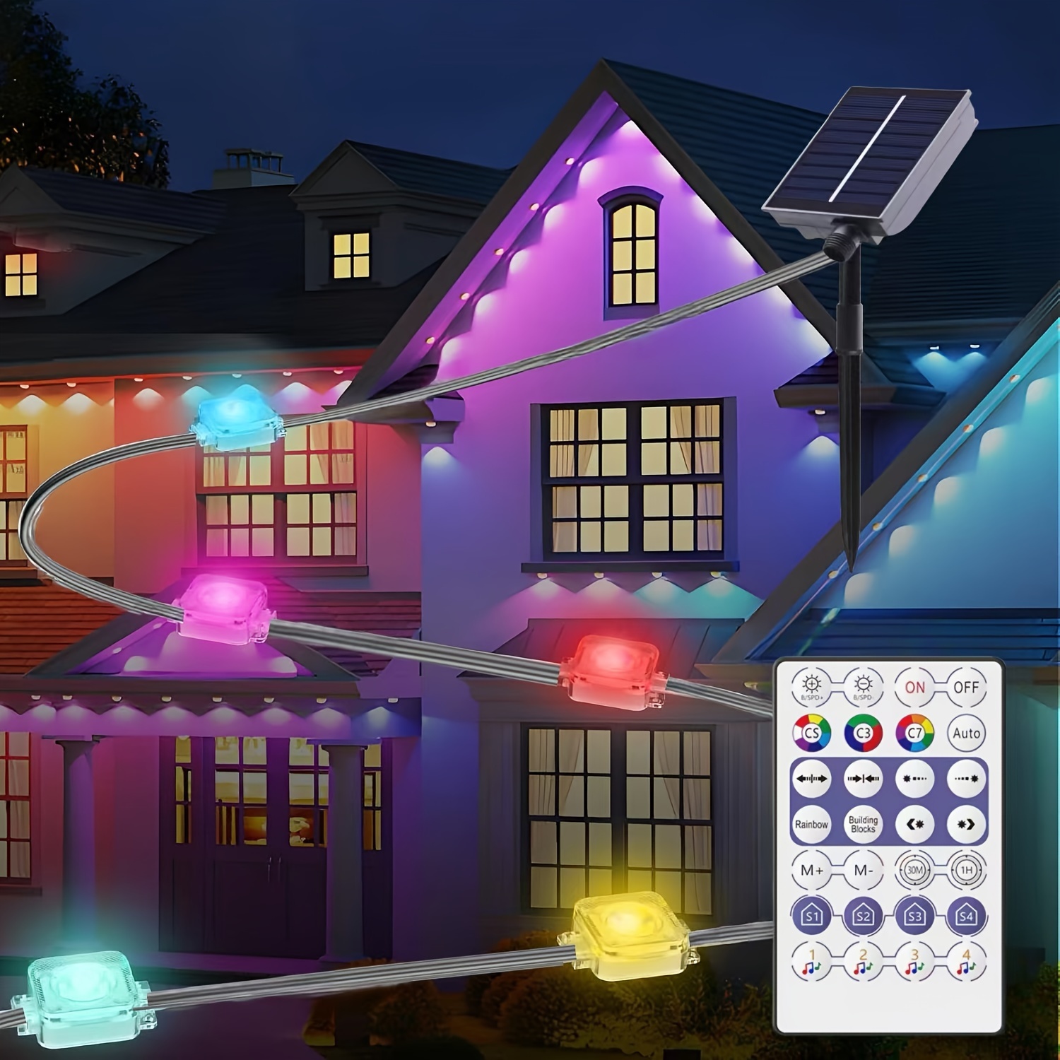 

Solar Light, Outdoor Light With Multiple Scene , Remote Control Switch, 32.81ft With 25 Led Lights, Suitable For Valentine's Day Decoration, Parties, Easter, Christmas