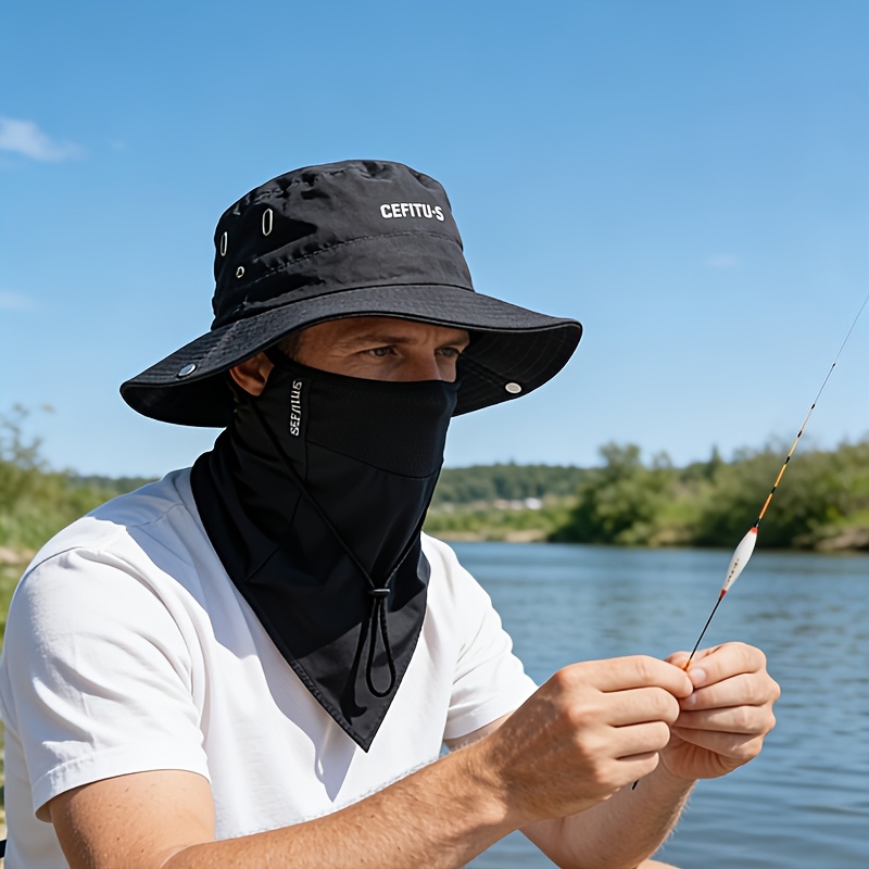 1pc (hat) / 2pcs (one Hat + One Mask) Multifunctional Outdoor Cap, Universal for Men and Women, Stylish Shade Cap - Wide-edged Cap, Adjustable Pull Rope, Ideal for Outdoor Sports, Fishing, Hiking and Camping | Beach Cap