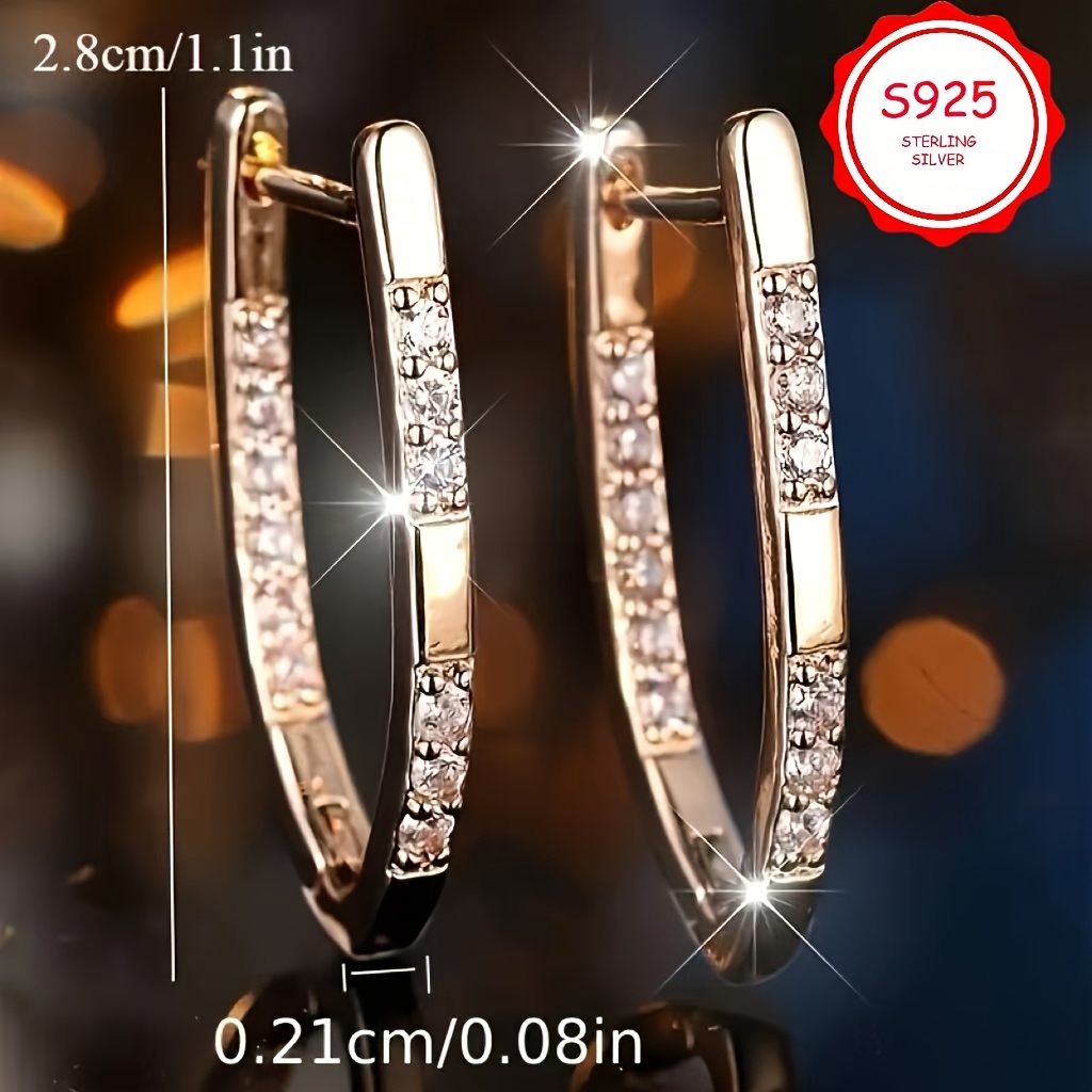 s925 sterling silvery fashionable and luxurious v shaped pendant earrings anti allergy bohemian style suitable for valentines day gifts high quality jewelry for daily vacations Product details 3