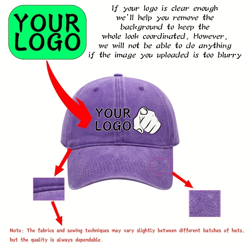 TEMU Retro Style Unisex Baseball , Washed Fabric, High-quality With Details, Customizable Logo Suitable For Various Schools, Company Events, Parties,