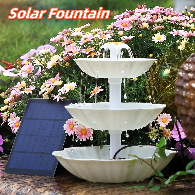 

Solar Fountain Pump Diy 3.5w Solar Water Pump With 3 Tiers Birdbath Solar Fountain Detachable Solar Pump For Birdbath Fish Pond Garden And Outdoor Solar Water Pumps