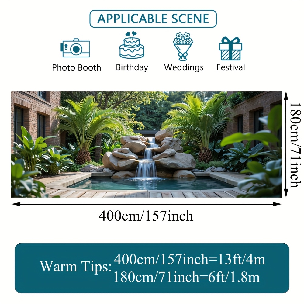 TEMU Banner de Porte 2D, 1pc Impression Plateur Plantes Oiseaux Palmiers Verdure pour Garage, Polyvalent et Attrayant, Idéal pour Fond de Fête et