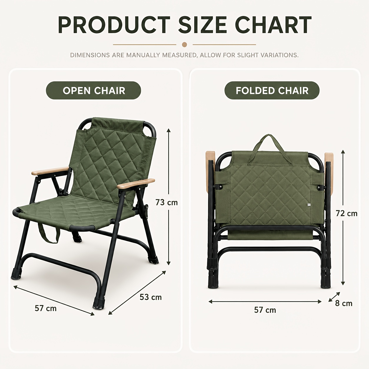 Image of Thickened Folding Camping Chair, Outdoor Leisure Seat With Wooden Armrests, Suitable For Outdoor Camping And Courtyard