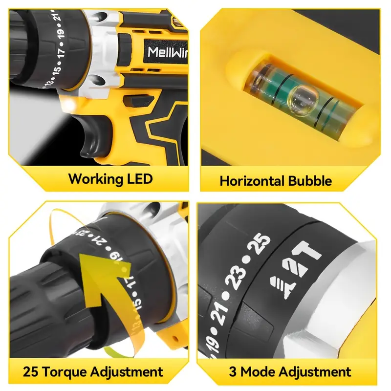 electric drill 10 impact drill electric screwdriver set electric tool kit for home drilling diy tools fathers day gift Product details 9