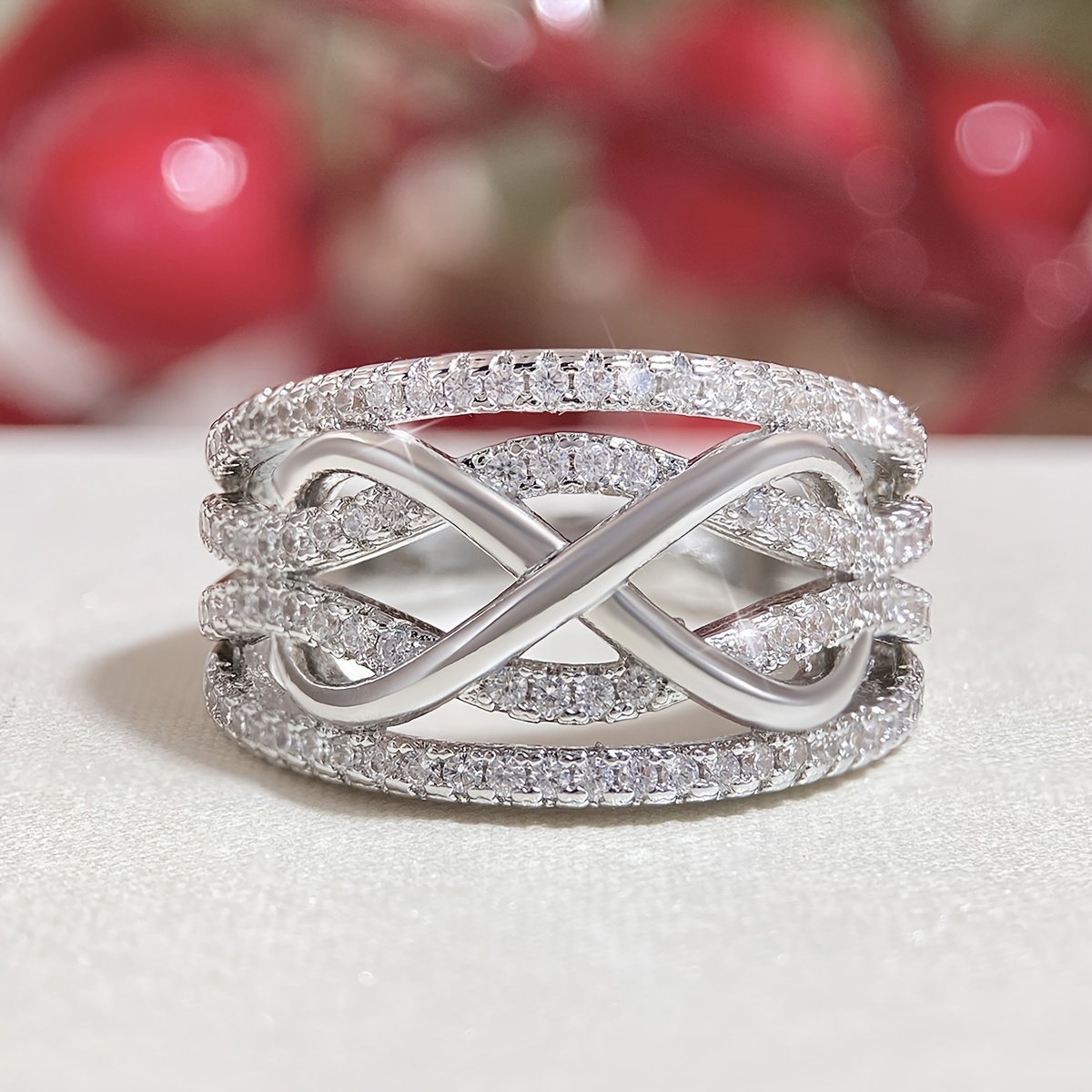 Skeleton Cubic Infinity Ring for Women, Elegant Gift