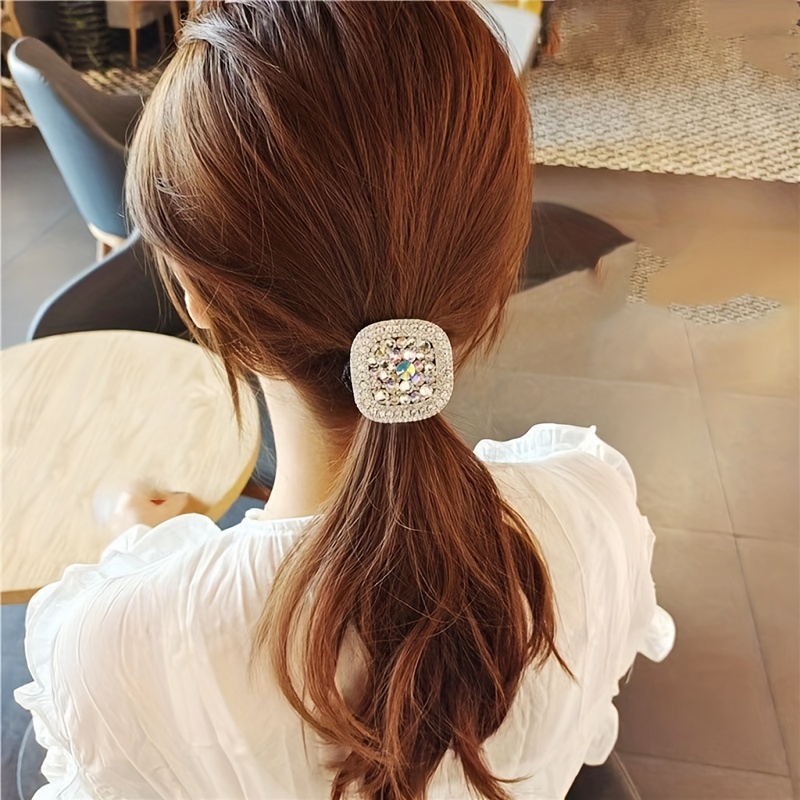 

Elegant And Hair Ties With Square Water Crystal -