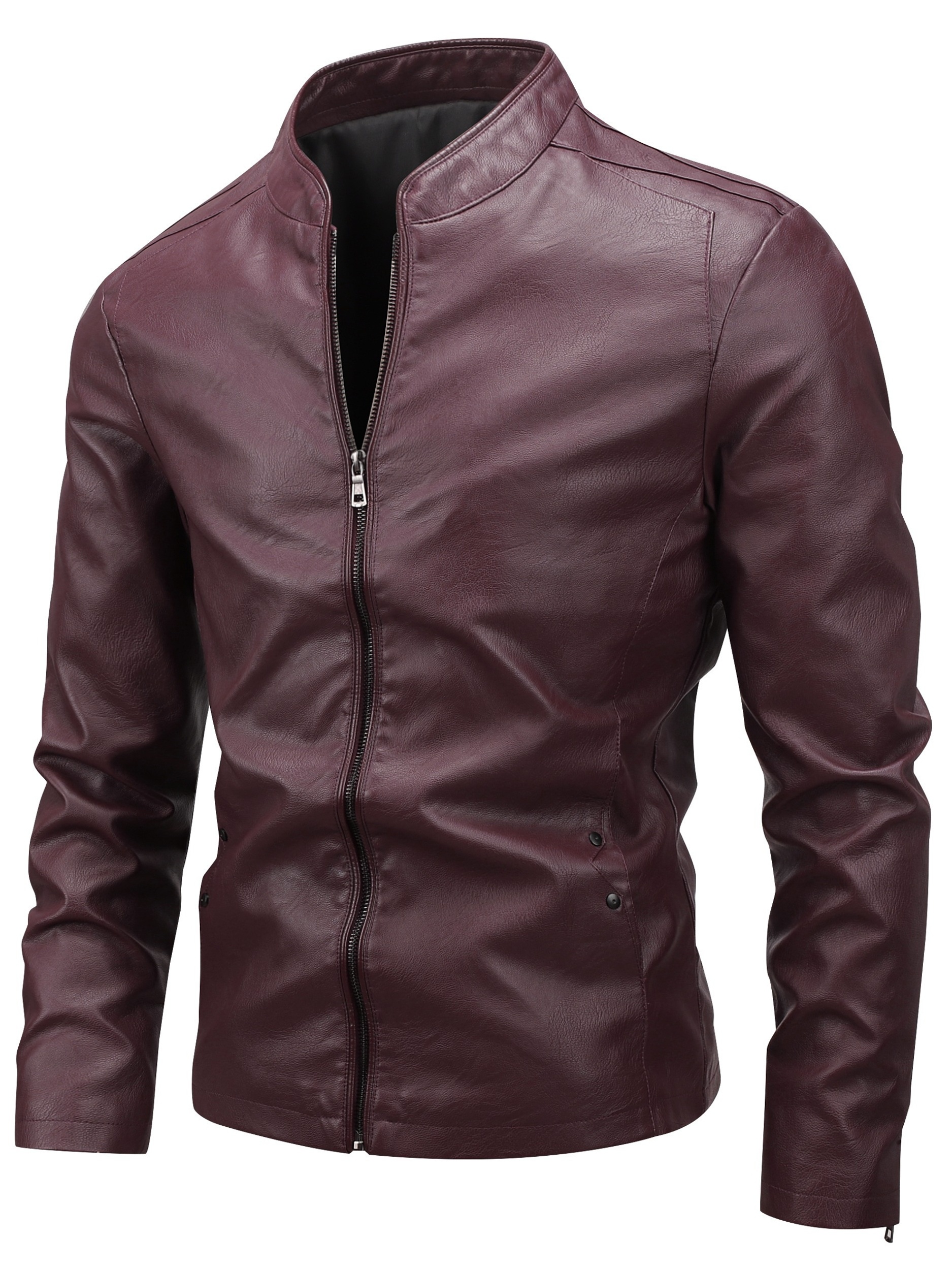 [Pearson OBM Jacket] Pearson OBM Men's Jacket, Solid Color Casual Baseball Collar Coat, Motorcycle Jacket, Jacket Outerwear