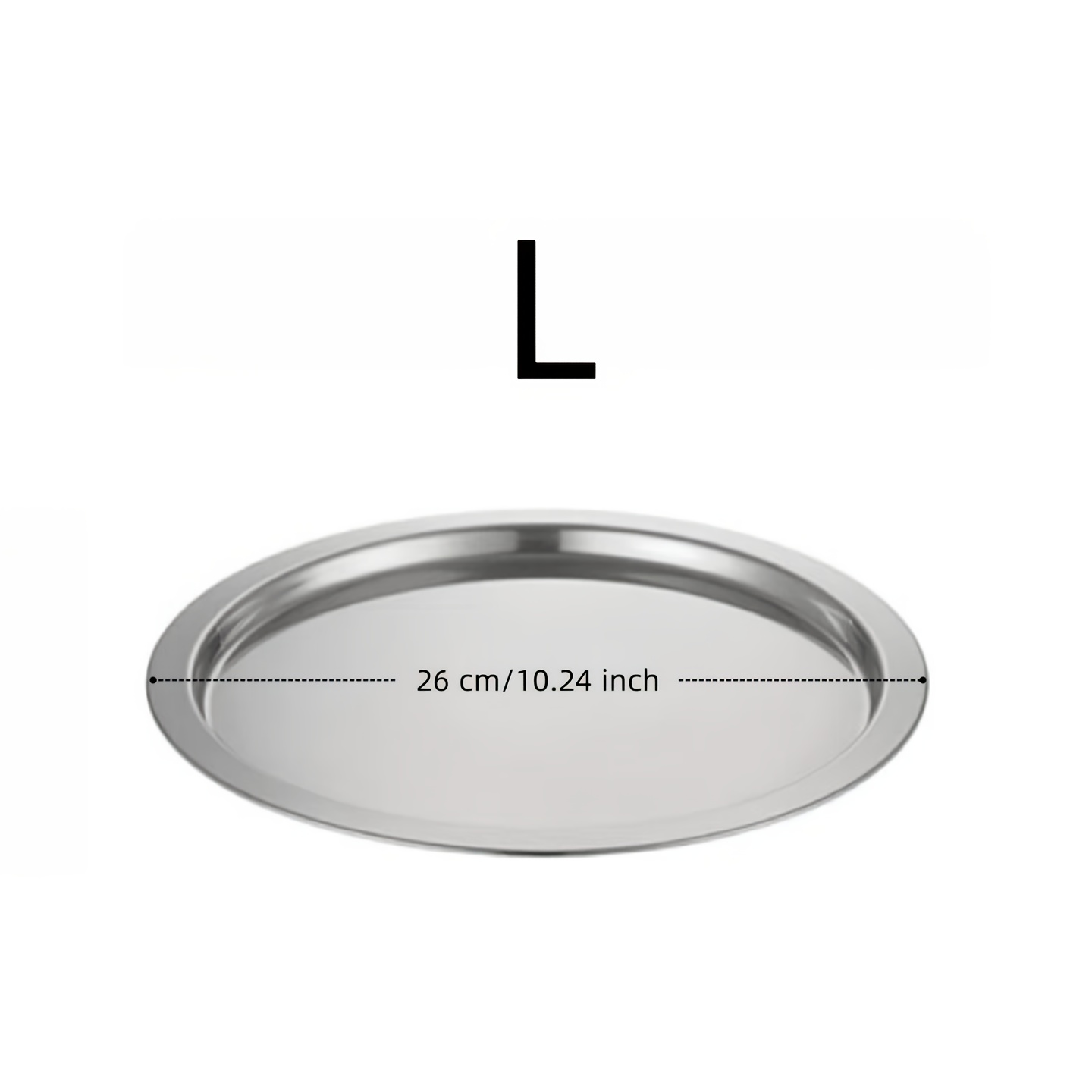 TEMU Stainless Steel Bathroom Tray, Round Glossy Bathroom Organizer For Toiletries, Cosmetics, And Jewelry, Display Tray For Countertop Use, Bathroom