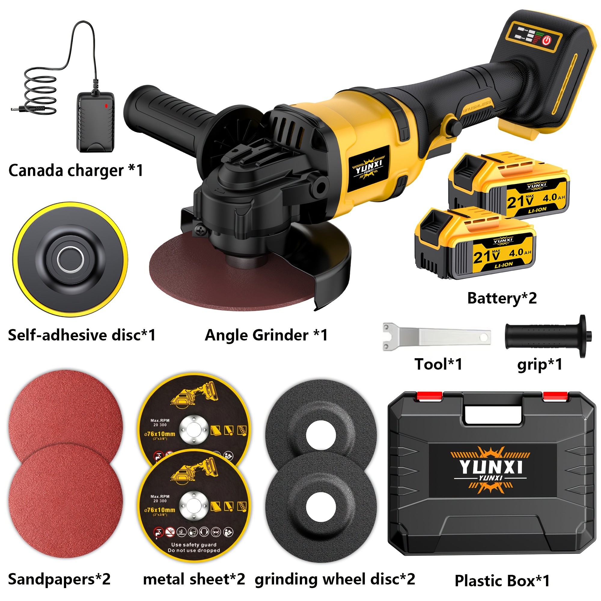 TEMU The All-new Rechargeable Angle Grinder Comes With A Lithium-ion Battery, Fast Charger, And Complete Accessories, Optional Accessories, Enhancing