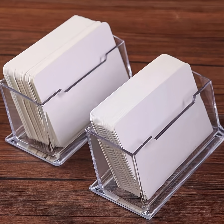 TEMU 2pcs Transparent Layer Business Card Storage Box, Acrylic Business Card Toy Card Storage Box, Used To Store Business Card Toy Storage For