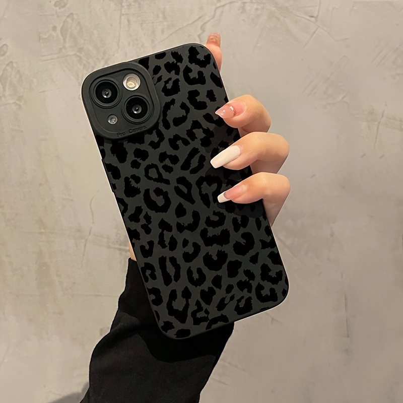 

Black Leopard Graphic Protective Phone Case For Iphone 11/12/13/14/12 Pro Max/11 Pro/14 Pro/15/xs Max/x/xr/7/8/8 Plus, Gift For Birthday, Girlfriend, Boyfriend