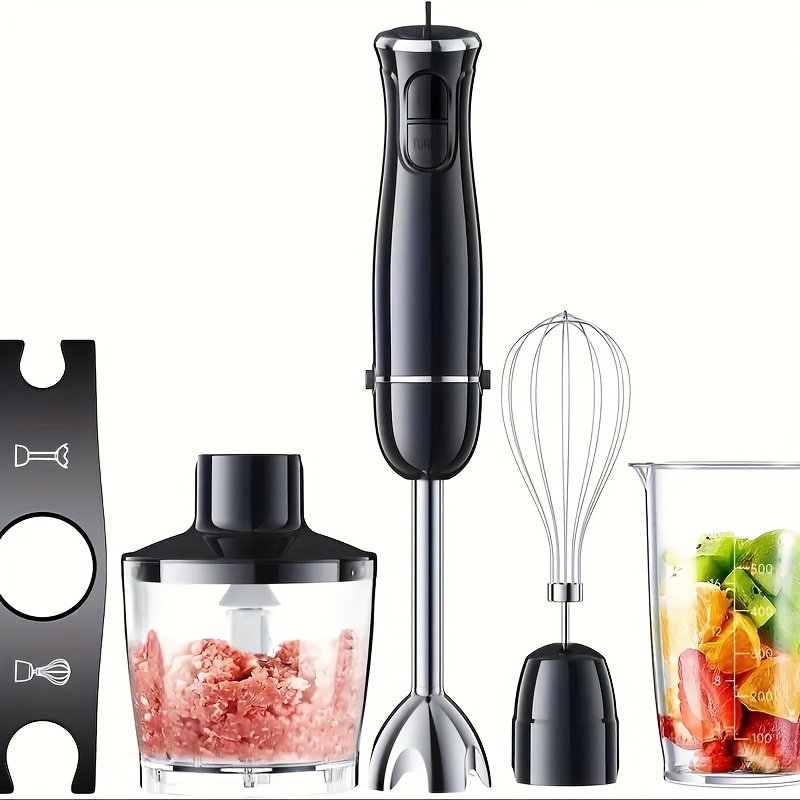 TEMU Hand Blender Multi-stick Blender Baby Food Crushes Ice Food Processor Whisk Electric Food Mixer Hand Mixer Attachment 5 Functions, Smash, Blend,
