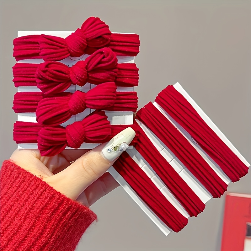 TEMU Set de 8 coleteros con , cinta para el pelo de elasticidad, para moño, uso diario para Navidad y Halloween