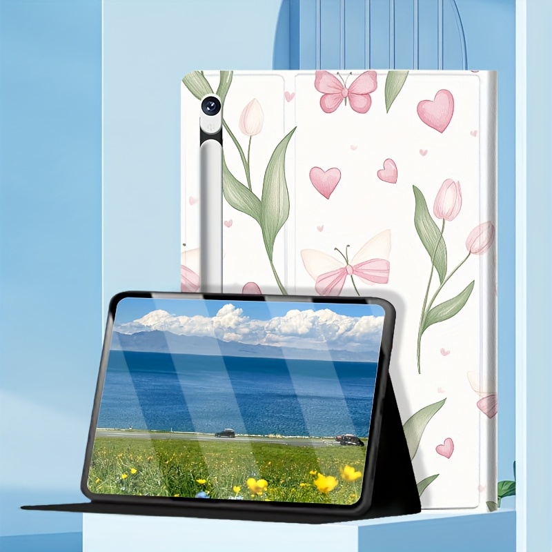 white flower butterfly samsung tablet case galaxy tab s7 s8 Temu