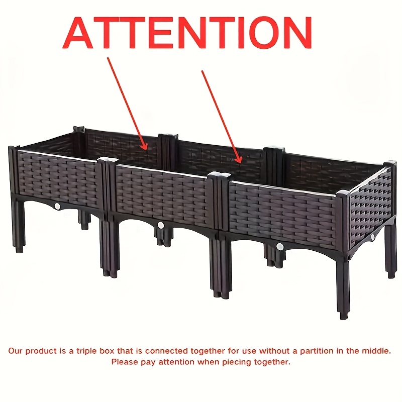 Image of Raised Garden Bed Kit, Elevated Planter Boxes With Removable Legs, Plastic Raised Beds For Growing Flower Indoor Outdoor, Easy Assembly, 120cm*40cm*38cm